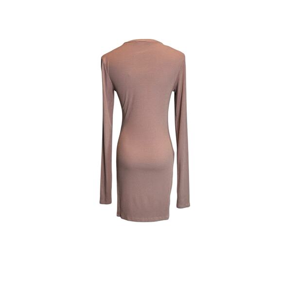 Minaa Monroe tan ribbed long sleeves side slits top Size Small - Picture 8 of 12